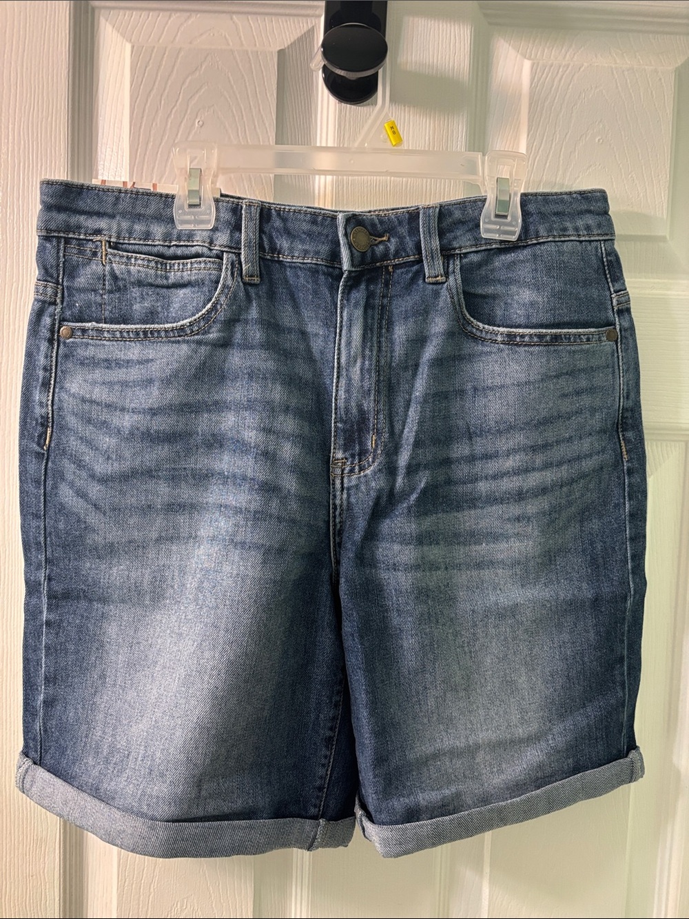 Wrangler Blue High-Rise Denim Bermuda Shorts